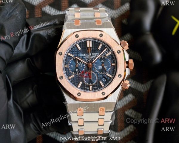 Knockoff Audemars Piguet Royal Oak 42mm Watch 2-Tone Rose Gold Chronograph