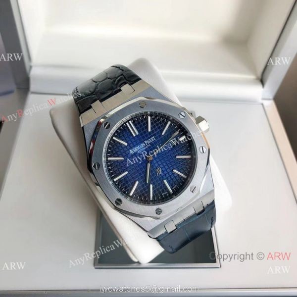 2021 NEW! Clone Audemars Piguet Royal Oak Jumbo Watch Blue Leather Strap