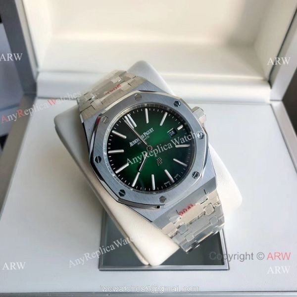 2021 NEW! Clone Audemars Piguet Jumbo Extra-Thin Watch Stainless Steel Green Gradient Dial