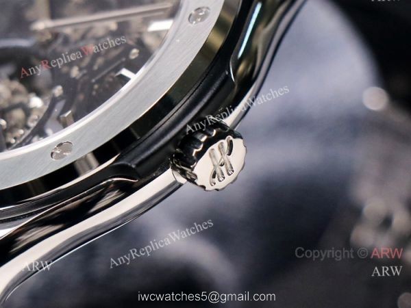 Silver Hublot Skeleton Tourbillon Clone Watch Hublot Classic Fusion 42mm Watch