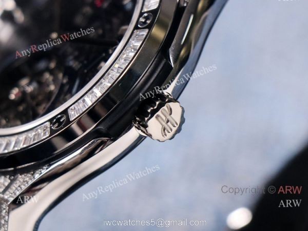 Swiss Grade Hublot Classic Fusion 42mm Knockoff Hublot Skeleton Diamond Watch