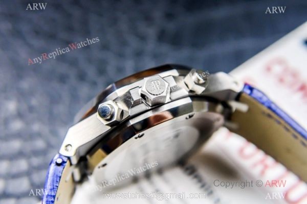Grade 1A Swiss Copy Audemars Piguet Royal Oak Chrono ETA 7750 Watch 41mm SS Blue Dial