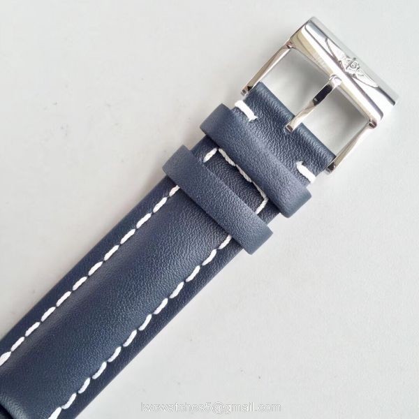 Swiss Grade Copy Breitling Transocean Day Date V7 Factory Watch Blue Dial Blue Leather Strap