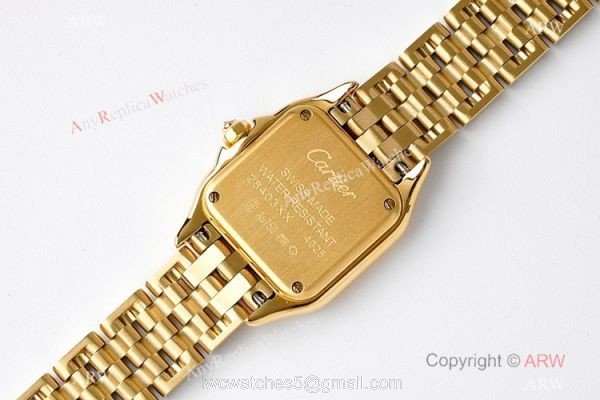 BV Factory AAA Replica Cartier Panthere 22mm Quartz Watch Yellow Gold Diamond Bezel 22mm