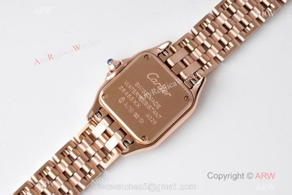BV Factory Cartier Panthere De Swiss Quartz Watch Rose Gold Diamond Bezel 22mm for Women
