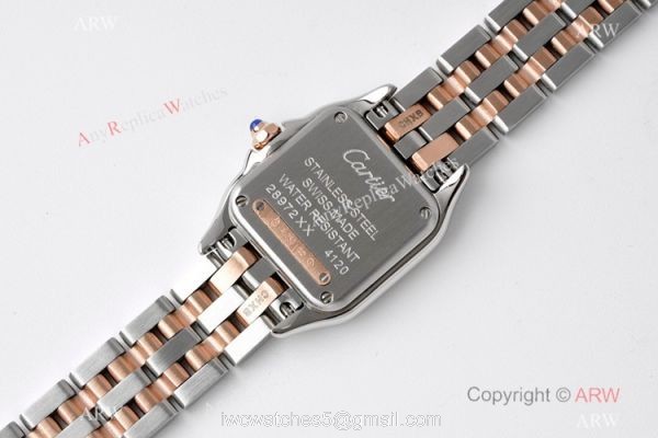 BV Factory Cartier Panthere De Two Tone Rose Gold Diamond Watch 22mm Swiss Quartz Movement