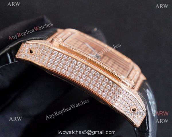 Iced Out Cartier Santos 100 Replica Watches Automatic High End Replica