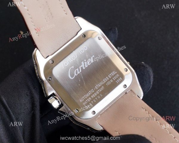 High Quality Fake Cartier Santos Iced Out Replica Watches For Men