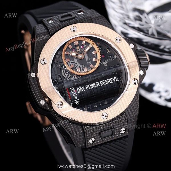 All Black Hublot Big Bang MP-11 Knockoff Watch 45mm With Black Rubber Strap
