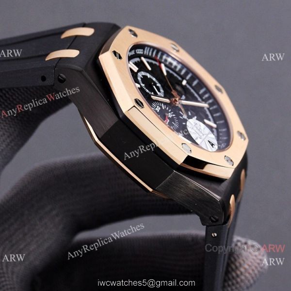 JF 1:1 Swiss Audemars Piguet AP Royal Oak Offshore 26406FR Black and Rose Gold Watch Super Clone