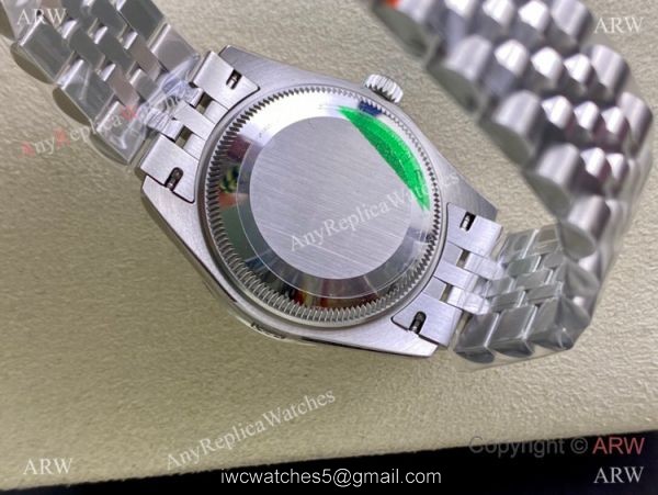 Swiss Replica Rolex Datejust WF Silver Diamond Watch 31mm Midsize
