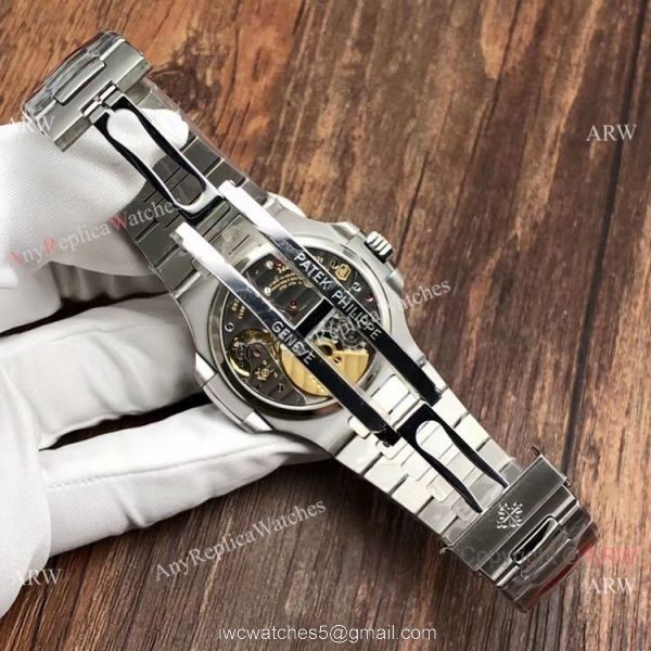 PPF Super Clone Patek Philippe Geneve Nautilus Moon phase Stianless Steel Gradient Blue Watch 40mm