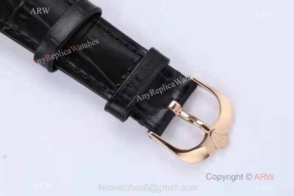 1:1 Replica Rolex Cellini Time EW Factory Swiss 3132 Automatic Watch Rose Gold Black Dial Watch For Men