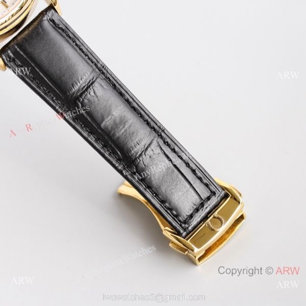 JH Swiss Copy Omega Speedmaster 7750 Chronograph Watch Yellow Gold