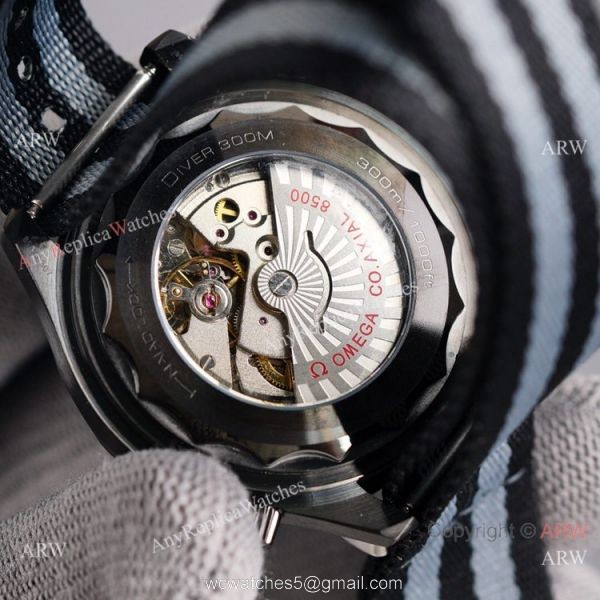 New 2021 Watch Swiss Replica Omega Black Seamaster Diver 300m Nato Strap