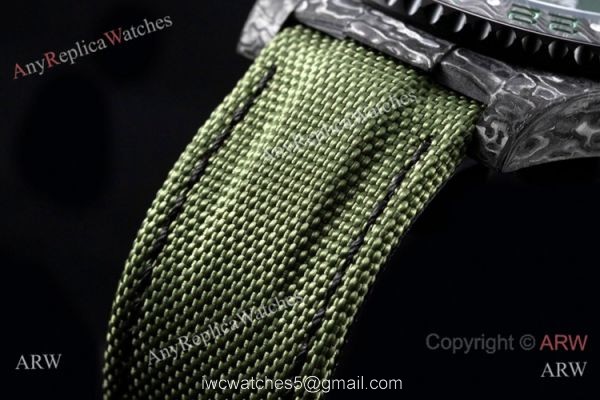 2021 Rolex DiW GMT-Master II Custom Watch JH Cal.3186 Forged Carbon Green Nylon Strap