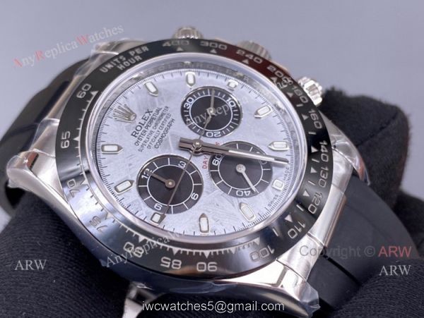 New Rolex Daytona Meteorite Dial Noob Factory Daytona 4130 Superclone Oysterflex Strap Watch