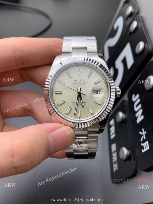 AR Rolex Datejust II 41 904L Stainless Steel Cream Dial Replica Watch