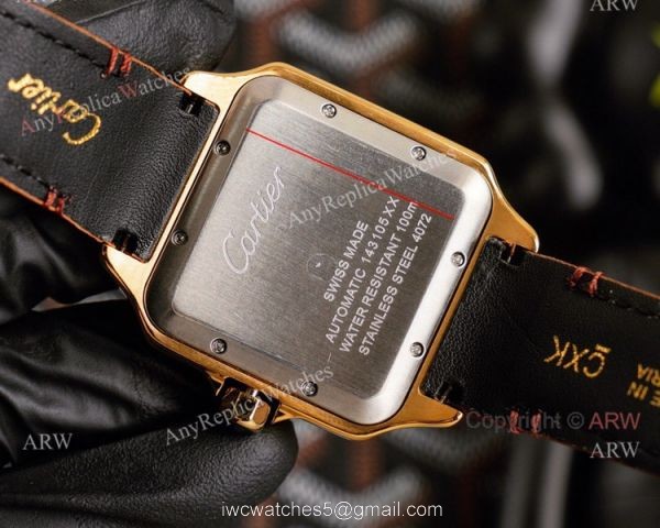 Replica Cartier Santos Yellow Gold White Dial Watch With Diamonds For Men And Women