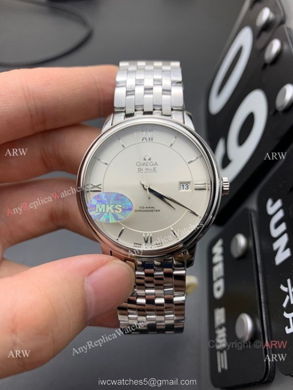MKS Factory Omega Classic De Ville 9015 Watch Silver Dial Stainless Steel