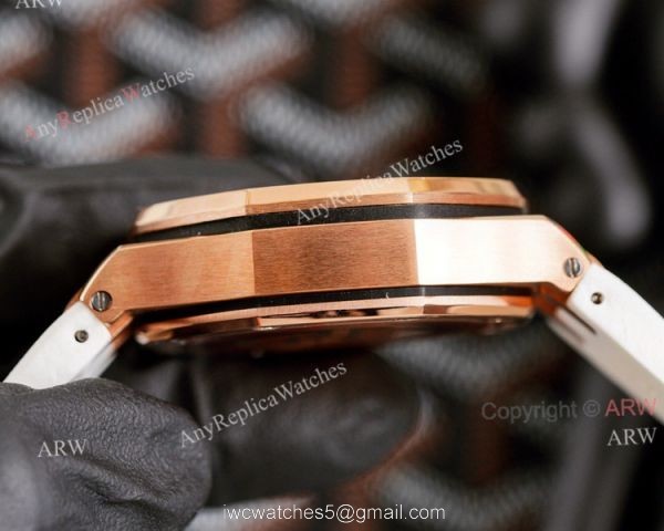 Knockoff Audemars Piguet Royal Oak 42mm Rose Gold Rainbow Watch Quartz Movement