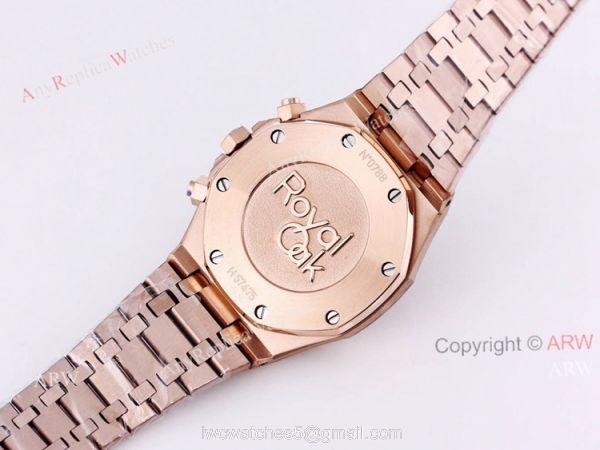 New Frosted Audemars Piguet Rose Gold Royal Oak 41mm Rainbow Diamond Watch Replica
