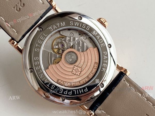 Swiss Grade Patek Philippe Classic Watch Mens Blue Dial Rose Gold Replica Watch 40mm