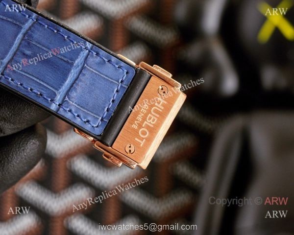 Copy Hublot Classic Fusion Hollow Rose Gold Iced Out Watches
