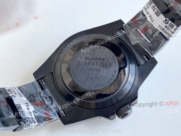 High Copy Rainbow Rolex Blaken Submariner Pink Lady 40mm All Black Watch