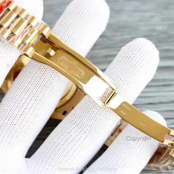New Yellow Gold Rolex Day Date 36mm Turquoise Roman Dial M128238-0071 Replica Watch
