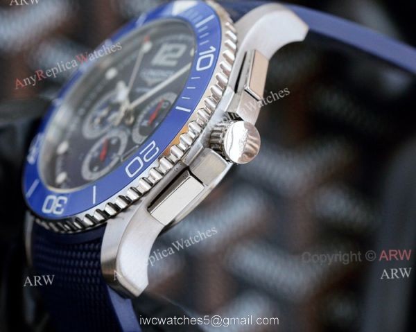 Longines Hydroconquest Automatic 41mm Replica Watches Black Face Black Rubber Band
