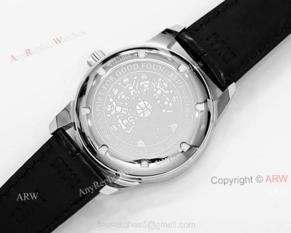 New IWC Ingenieur IW323310 Laureus Automatic Blue Face Black Leather Strap Watch Replica