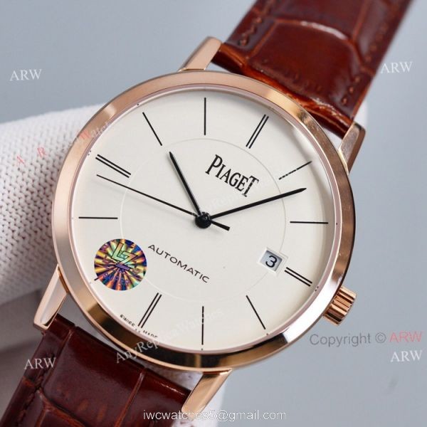 Swiss Grade Piaget Altiplano Black Face Brown Leather Strap Asia Swiss ETA2824 Clone Watch