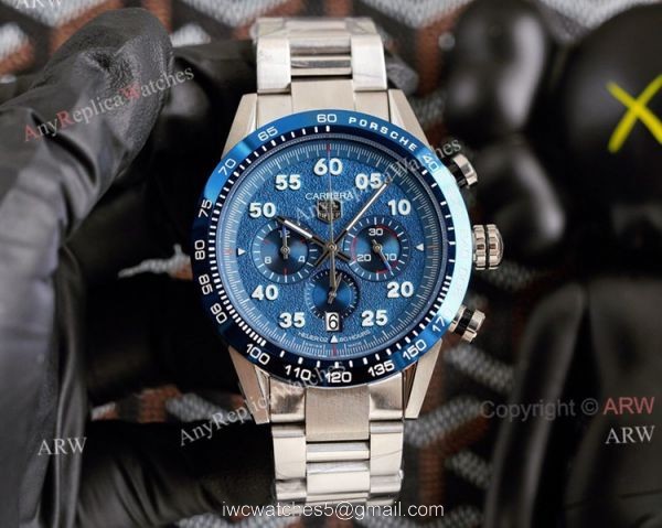 New Tag Heuer Carrera Blue Dial 44mm Tag Heuer Carrera Porsche Chronograph Special Edition Replica Watches