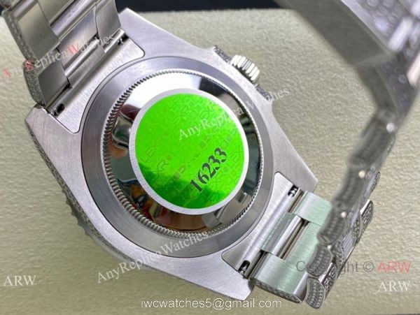 Swiss Replica Rolex Submariner 2836 Iced Out Watch Stainless Steel Black Diamond Bezel