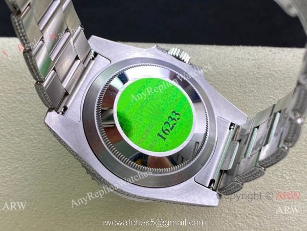 Swiss Copy Iced Out Rolex Submariner Watch 904L Stainless Steel Bright Blue Dial