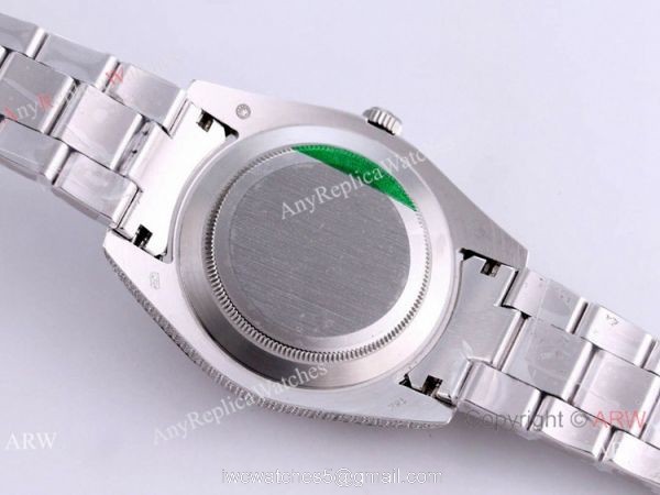 Swiss Quality Iced Out Rolex Oyster Perpetual 41mm Watch Full Diamond Case Silver Dial