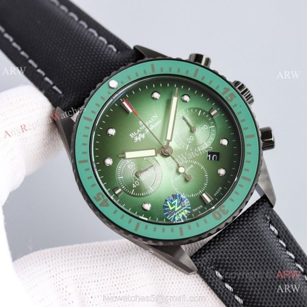 2021 New Swiss Blancpain Fifty Fathoms Flyback Chronograph 7750 Watch Black Case