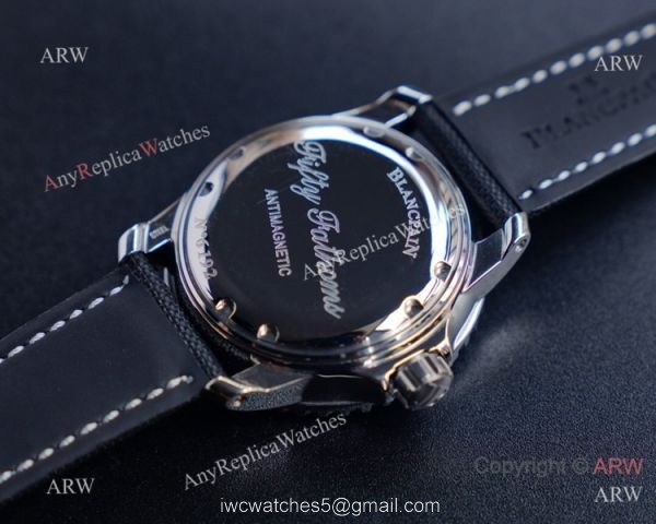 JH Blancpain Fifty Fathoms Swiss Watch Black Dial Black Bezel