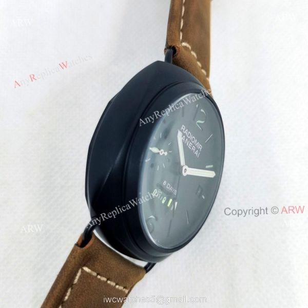 Panerai Radiomir PAM00384 8 Days Black Face Replica Watch 45mm