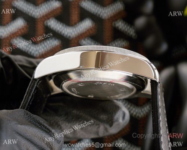 Copy Tudor Black Bay GMT Pepsi Bezel Black Leather Strap Watch