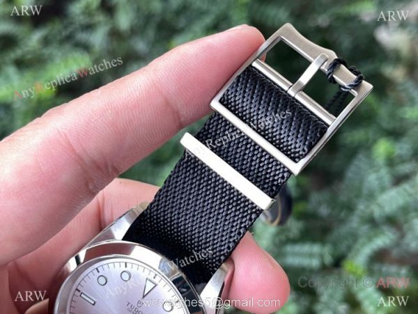 New! Swiss Grade Tudor Black Bay Cal.2824 Watch Black Nylon Strap Silver Dial
