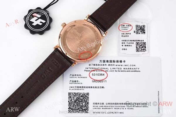ZF Factory IWC Portofino Swiss 9019 Gray Dial Rose Gold Watches