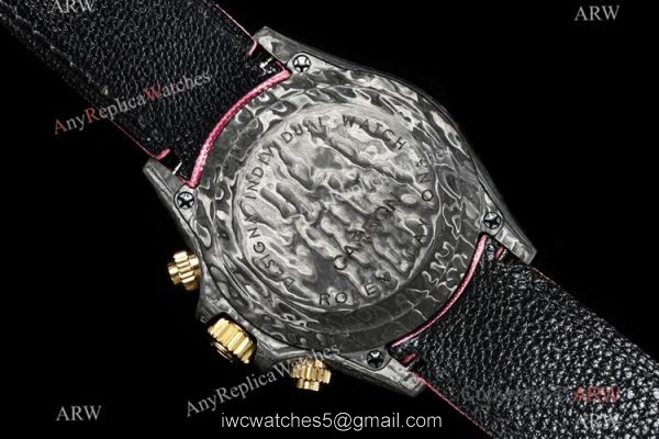 NEW! TW Factory Rolex DIW Carbon Daytona Copy Watch 7750 Pink Fabric Leather Strap