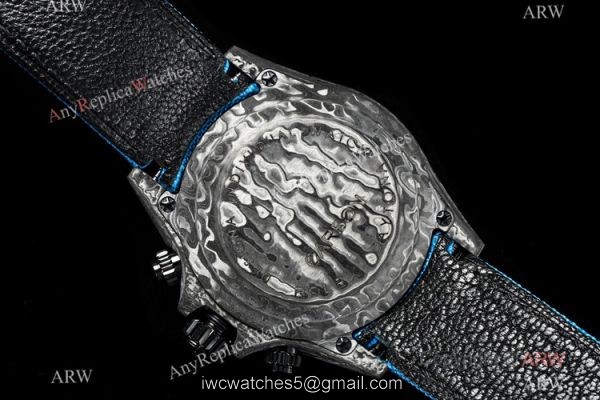 NEW! TW Factory 1-1 Rolex DIW NTPT Carbon Daytona Watch 7750 Chronograph Blue Fabric Leather Band