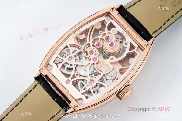 AB Factory Franck Muller Imperial Tourbillon Cintree Curvex Men Watch Rose Gold Blue Dial