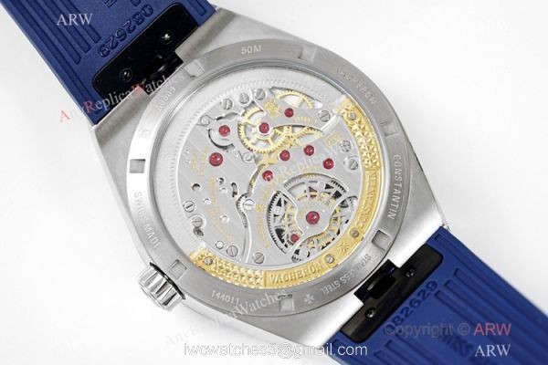 1-1 Super Clone Vacheron Constantin Overseas Tourbillon V2 6000v Blue Rubber Strap Watch