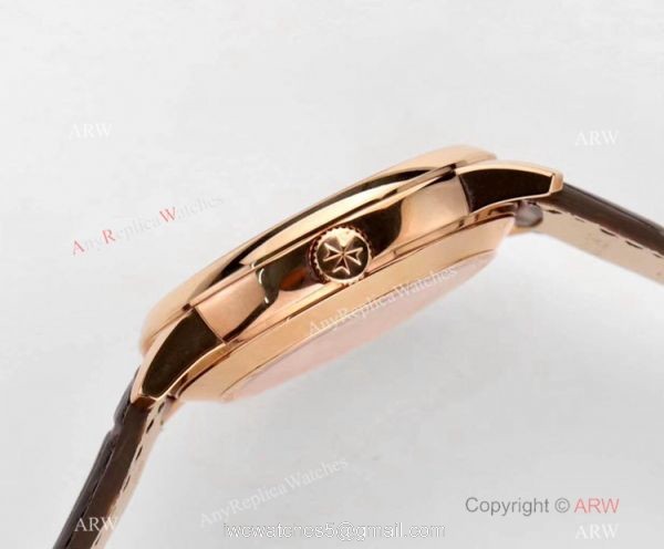 2021 New! Swiss Vacheron Constantin Patrimony Moon Phase and Retrograde Date Watch Rose GoldWhite