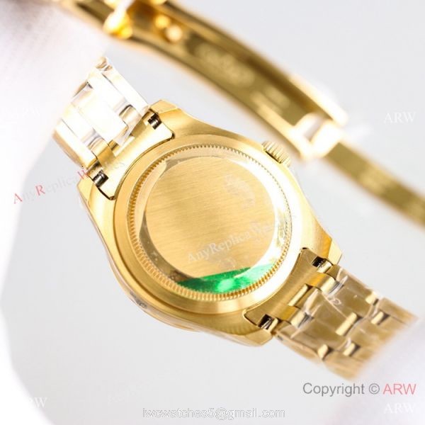 Swiss Replica Rolex Datejust Pearlmaster 81319 Watch Black Mother-Of-Pearl Yellow Gold 34mm