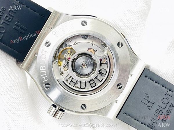 HB Factory V3 version Hublot Classic Fusion Swiss Hub1213 Watch Iced Out Silver Case Blue Dial